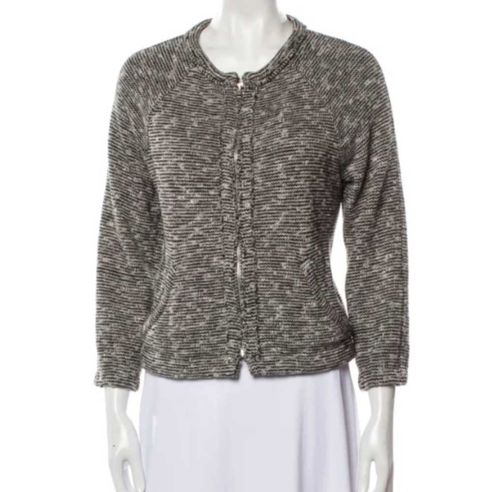 Isabel Marant Etoile Tweed Pattern Jacket Black White Size 40